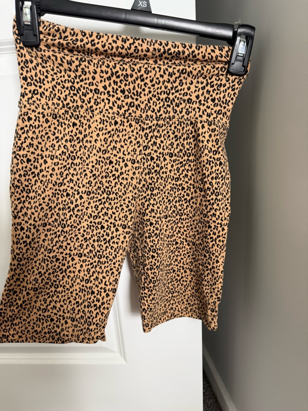 Nordstrom Leopard-Print High-Waist Bike Shorts in Tan and Black